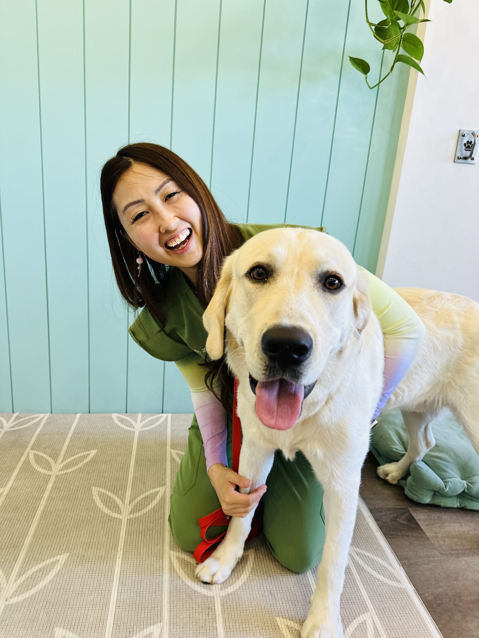 Dr. Lily with a dog